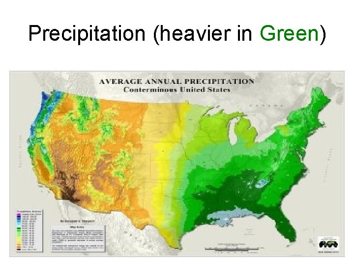 Precipitation (heavier in Green) 