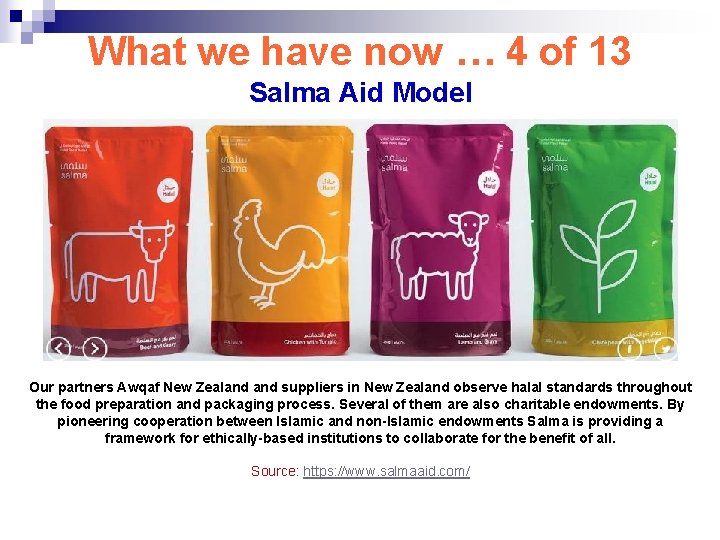 What we have now … 4 of 13 Salma Aid Model Our partners Awqaf