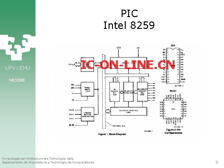 PIC Intel 8259 UPV / EHU MOISE Konputagailuen Arkitektura eta Teknologia Saila Departamento de