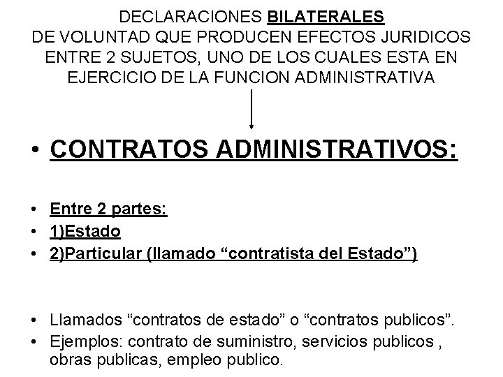 DECLARACIONES BILATERALES DE VOLUNTAD QUE PRODUCEN EFECTOS JURIDICOS ENTRE 2 SUJETOS, UNO DE LOS