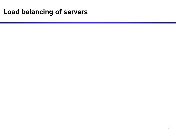 Load balancing of servers 14 