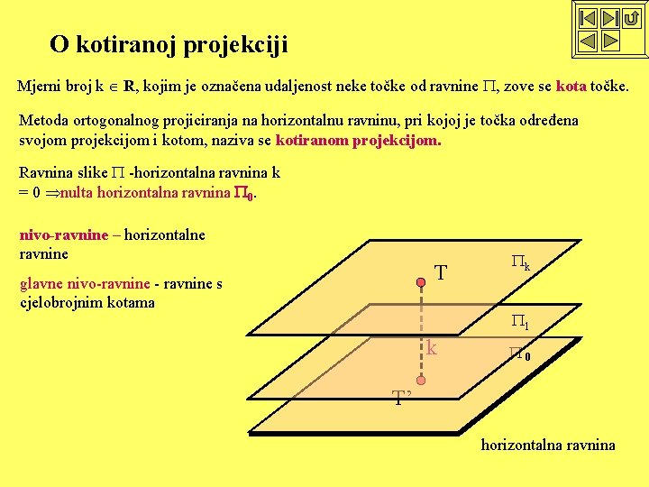 O kotiranoj projekciji Mjerni broj k R, kojim je označena udaljenost neke točke od