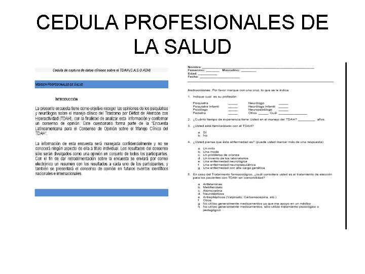 CEDULA PROFESIONALES DE LA SALUD 