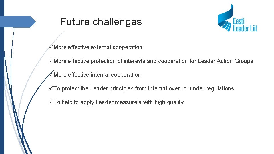 Future challenges More effective external cooperation More effective protection of interests and cooperation for