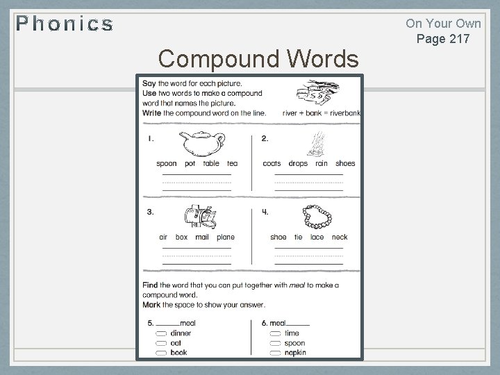 Compound Words On Your Own Page 217 