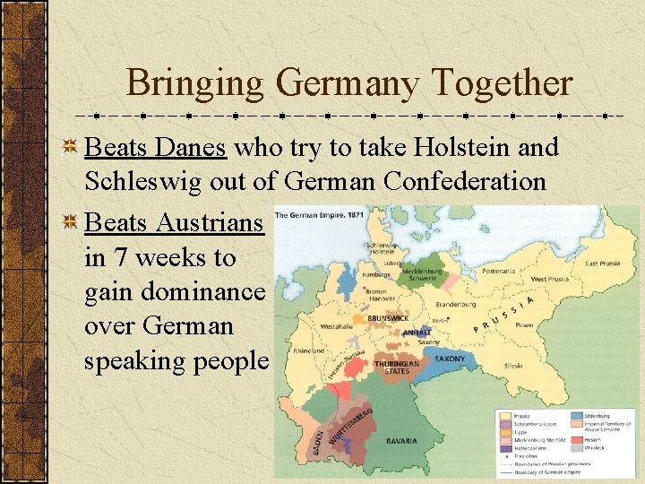 Bringing Germany Together Beats Danes who try to take Holstein and Schleswig out of Bringing Germany Together Beats Danes who try to take Holstein and Schleswig out of