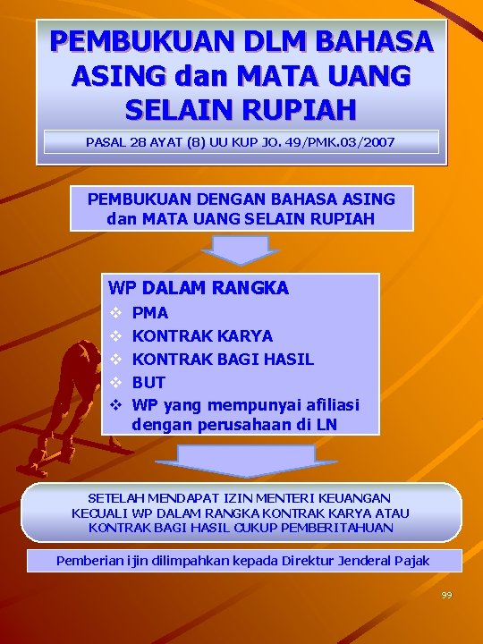 PEMBUKUAN DLM BAHASA ASING dan MATA UANG SELAIN RUPIAH PASAL 28 AYAT (8) UU
