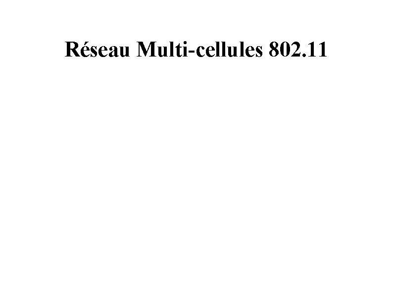 Réseau Multi-cellules 802. 11 