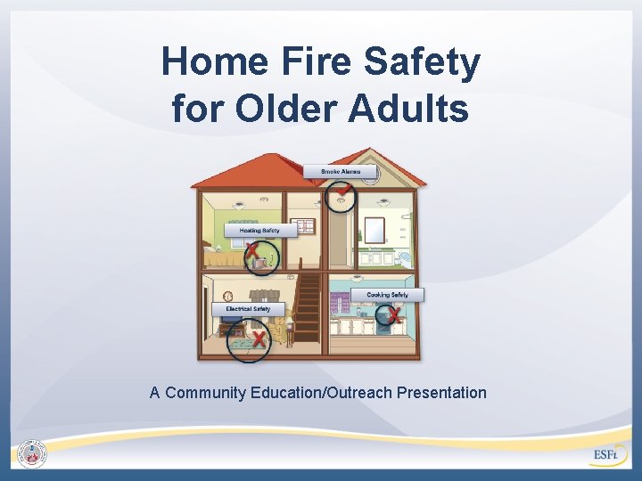 Home Fire Safety for Older Adults A Community Education/Outreach Presentation 