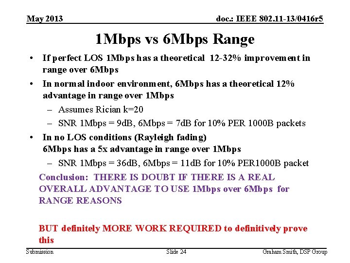 May 2013 doc. : IEEE 802. 11 -13/0416 r 5 1 Mbps vs 6