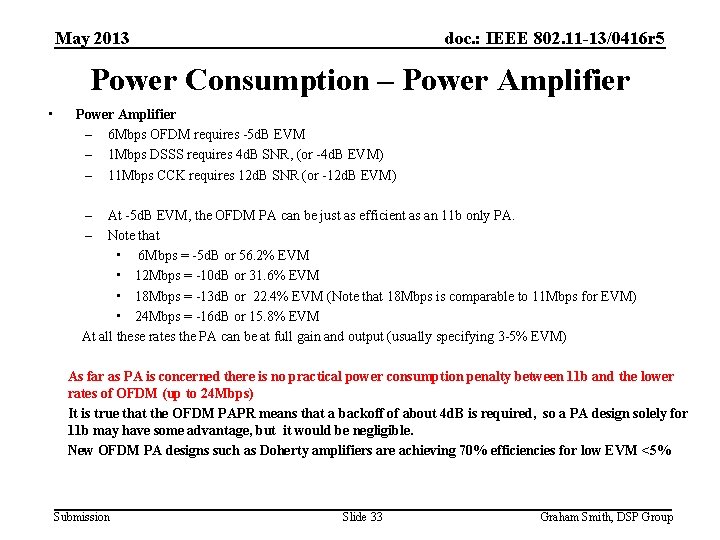 May 2013 doc. : IEEE 802. 11 -13/0416 r 5 Power Consumption – Power