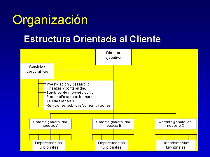 Organización Estructura Orientada al Cliente Organización Estructura Orientada al Cliente