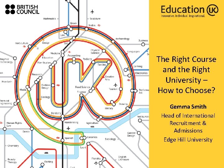The Right Course and the Right University – How to Choose? Gemma Smith Head The Right Course and the Right University – How to Choose? Gemma Smith Head