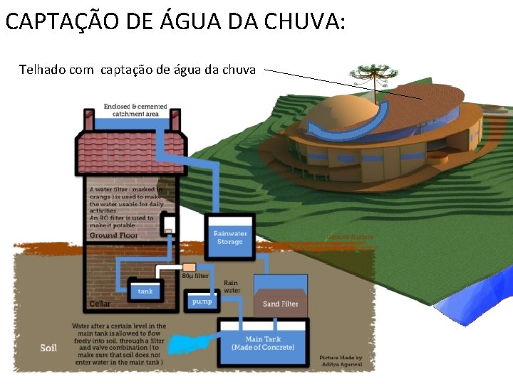 CAPTAÇÃO DE ÁGUA DA CHUVA: Telhado com captação de água da chuva 