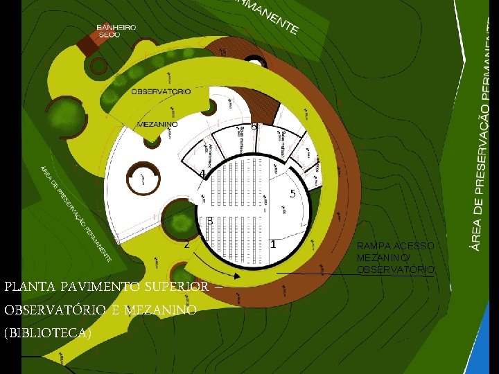 6 4 5 3 2 PLANTA PAVIMENTO SUPERIOR – OBSERVATÓRIO E MEZANINO (BIBLIOTECA) 1