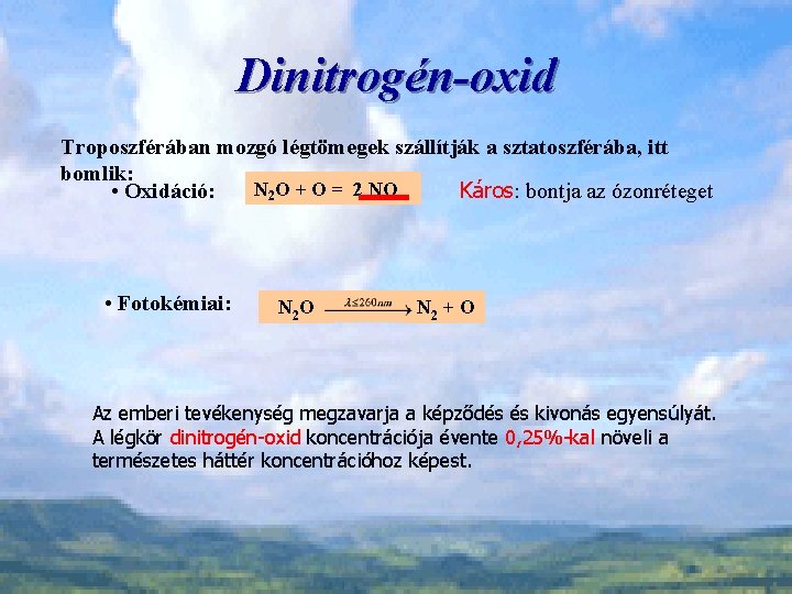 természetes nitrogén oxid fogyás
