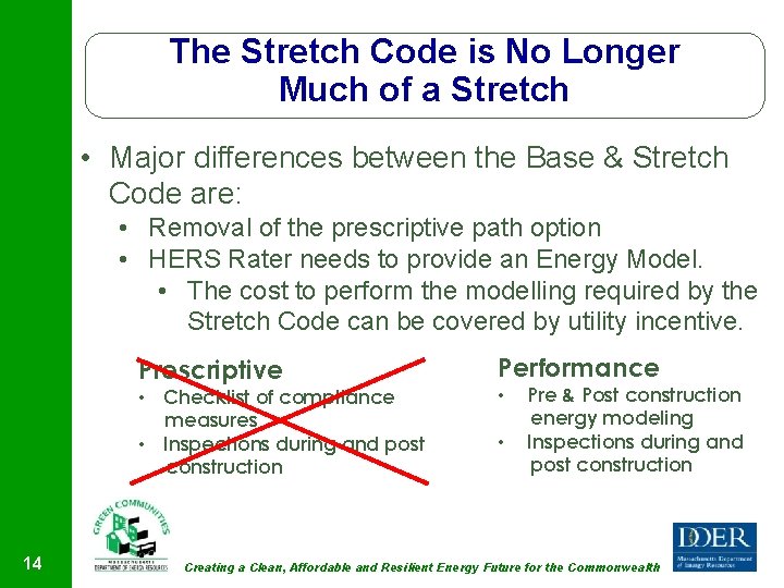 The Stretch Code is No Longer Much of a Stretch • Major differences between