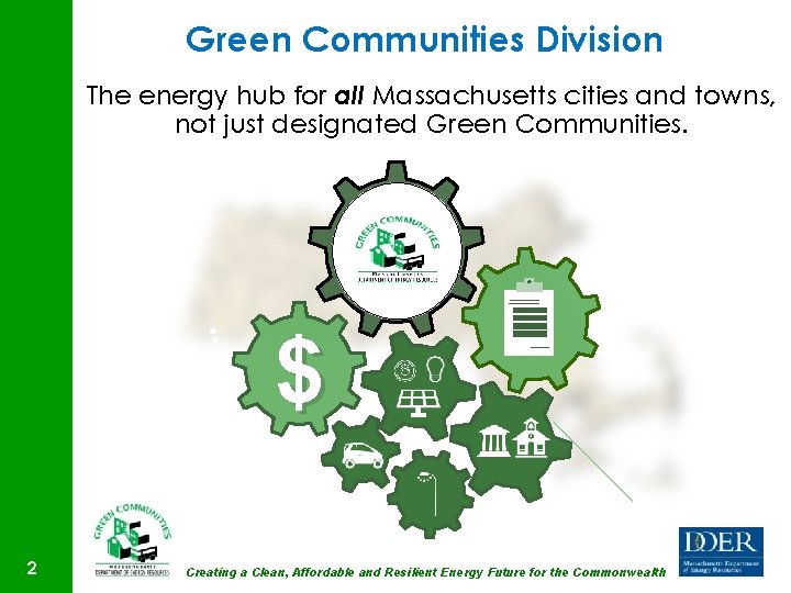 Green Communities Division The energy hub for all Massachusetts cities and towns, not just