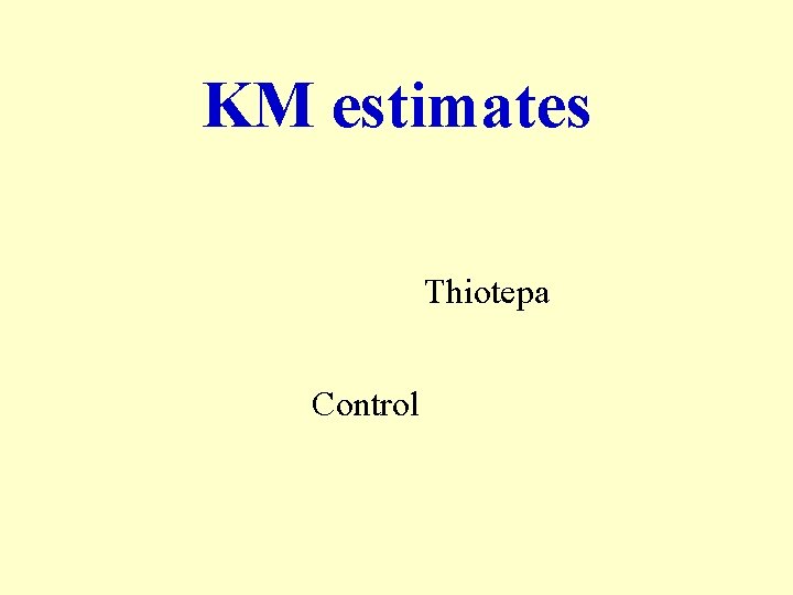 KM estimates Thiotepa Control 