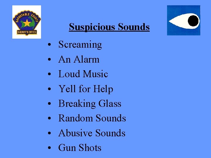 Suspicious Sounds • • Screaming An Alarm Loud Music Yell for Help Breaking Glass