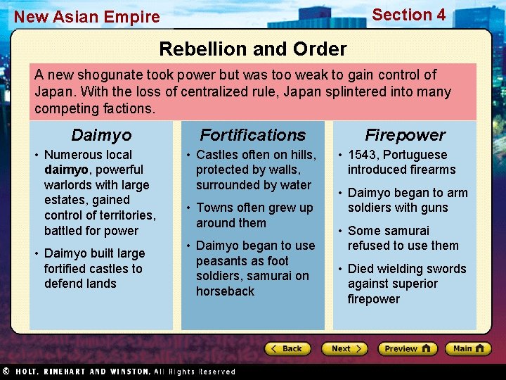 Section 4 New Asian Empire Rebellion and Order A new shogunate took power but Section 4 New Asian Empire Rebellion and Order A new shogunate took power but