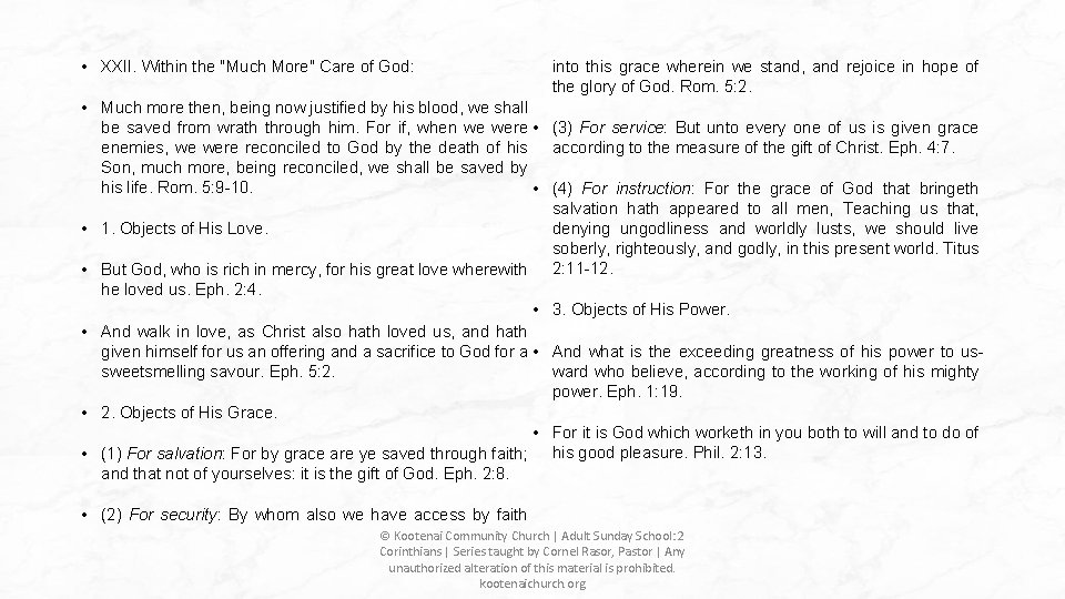 • XXII. Within the "Much More" Care of God: into this grace wherein • XXII. Within the "Much More" Care of God: into this grace wherein