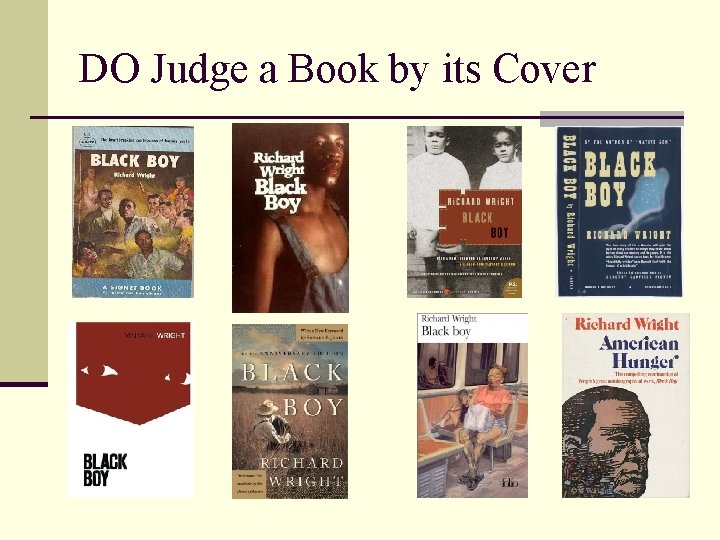 DO Judge a Book by its Cover 