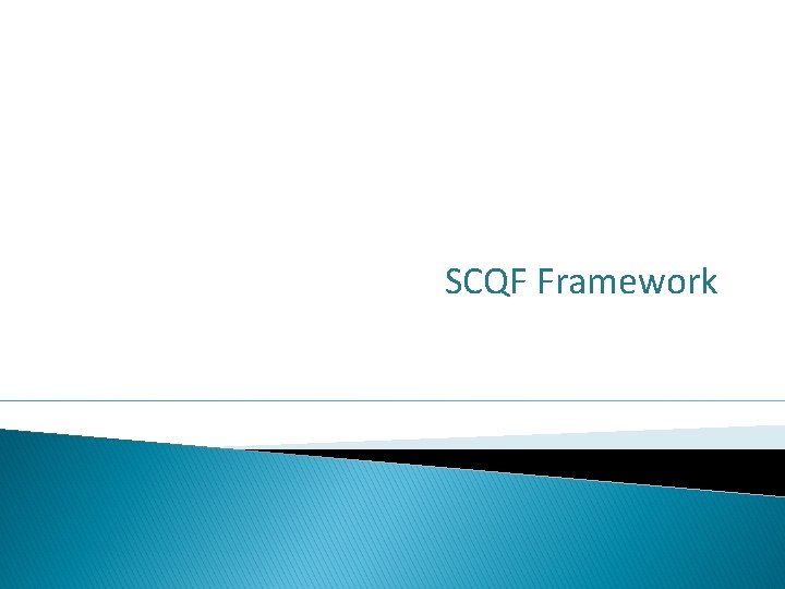 SCQF Framework 