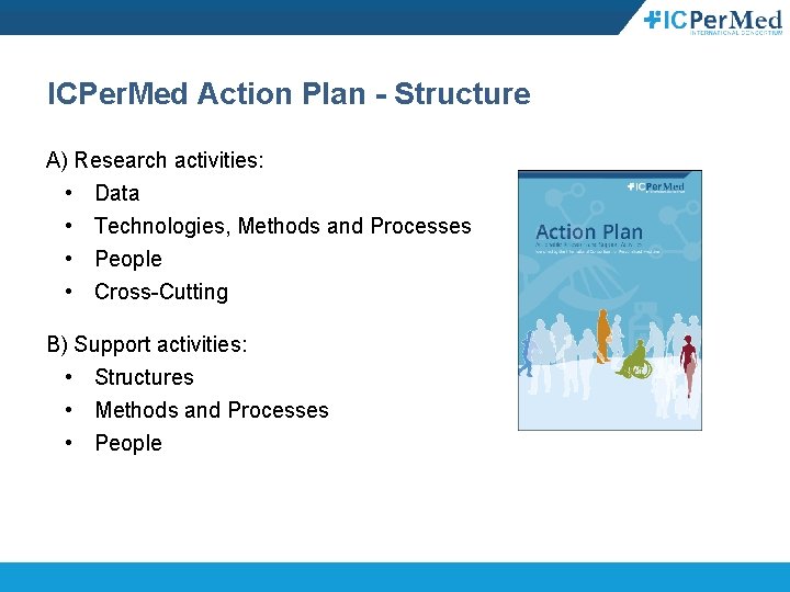 ICPer. Med Action Plan - Structure A) Research activities: • Data • Technologies, Methods