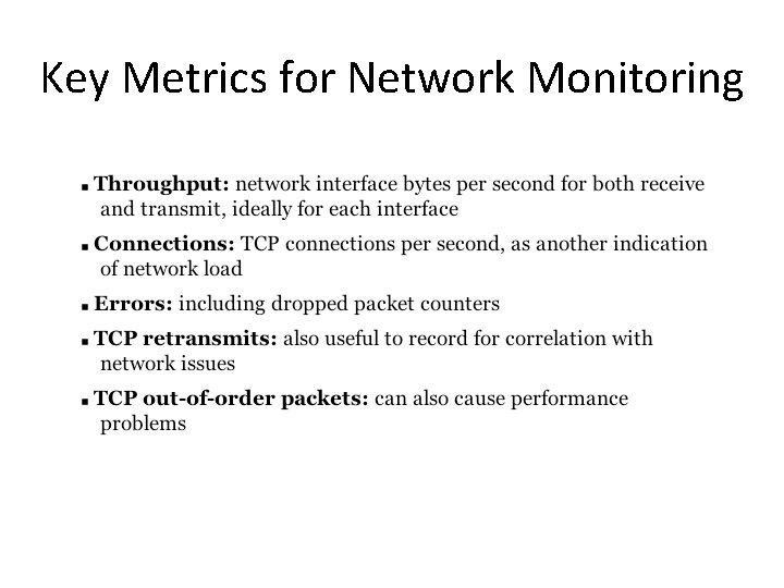 Key Metrics for Network Monitoring Key Metrics for Network Monitoring