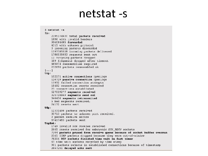 netstat -s netstat -s