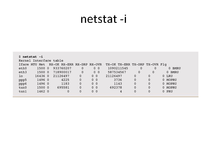 netstat -i netstat -i