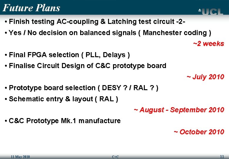 Future Plans • Finish testing AC-coupling & Latching test circuit -2 • Yes /