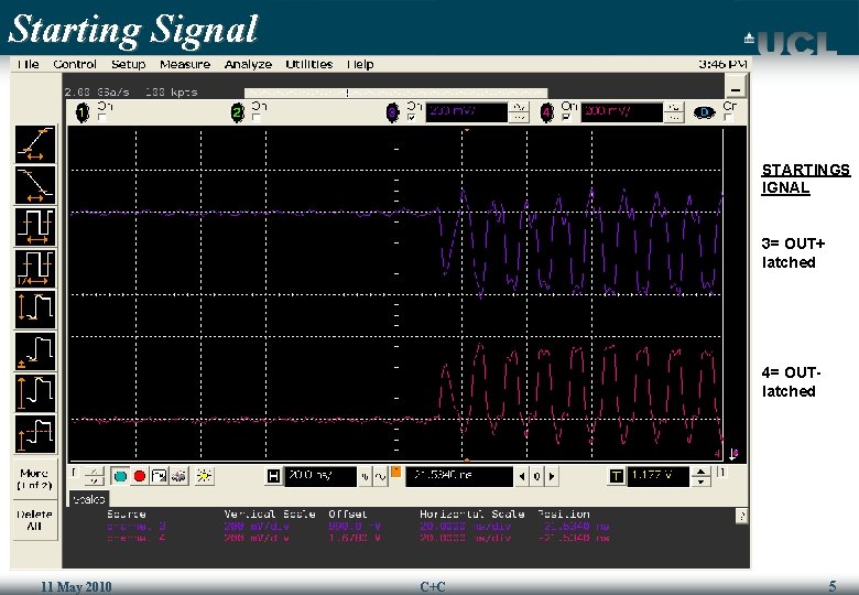 Starting Signal STARTINGS IGNAL 3= OUT+ latched 4= OUTlatched 11 May 2010 C+C 5
