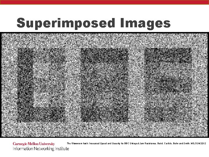 Superimposed Images The Glowworm hash: Increased Speed and Security for BBC Unkeyed Jam Resistance,