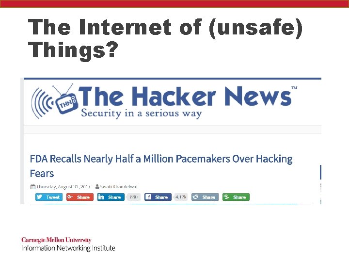 The Internet of (unsafe) Things? 