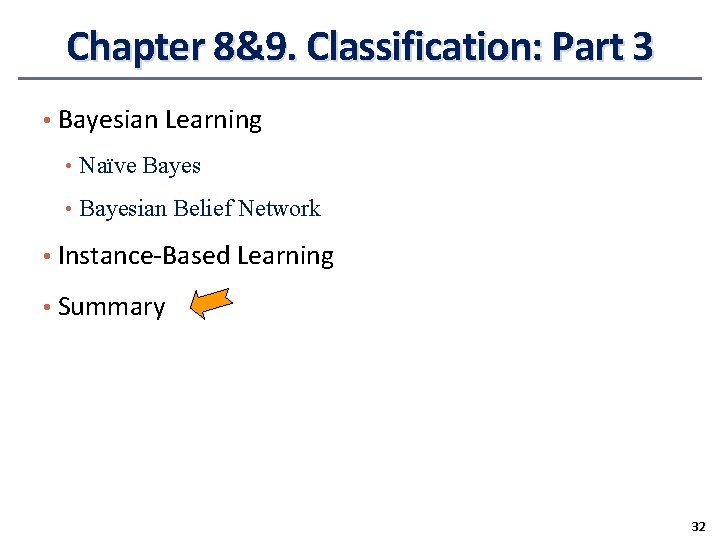 Chapter 8&9. Classification: Part 3 • Bayesian Learning • Naïve Bayes • Bayesian Belief Chapter 8&9. Classification: Part 3 • Bayesian Learning • Naïve Bayes • Bayesian Belief