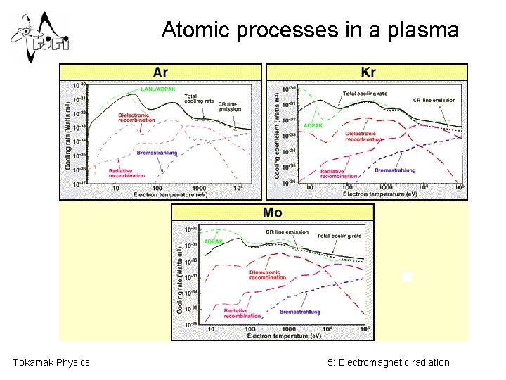 Atomic processes in a plasma Tokamak Physics 5: Electromagnetic radiation 