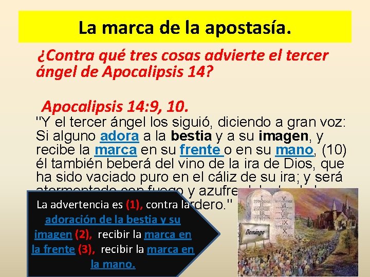 La marca de la apostasía. ¿Contra qué tres cosas advierte el tercer ángel de