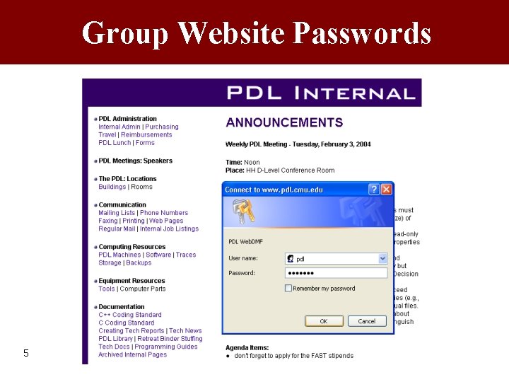 Group Website Passwords 5 