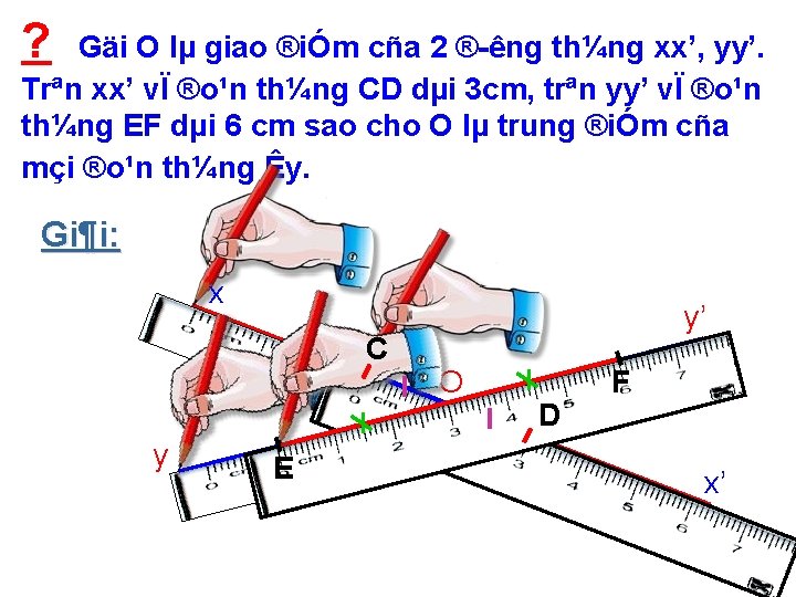 ? Gäi O lµ giao ®iÓm cña 2 ® êng th¼ng xx’, yy’. Trªn