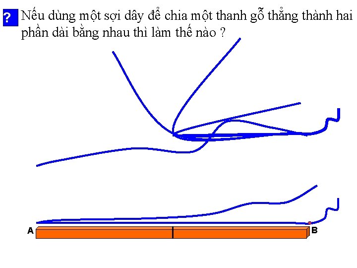 ? Nếu dùng một sợi dây để chia một thanh gỗ thẳng thành hai
