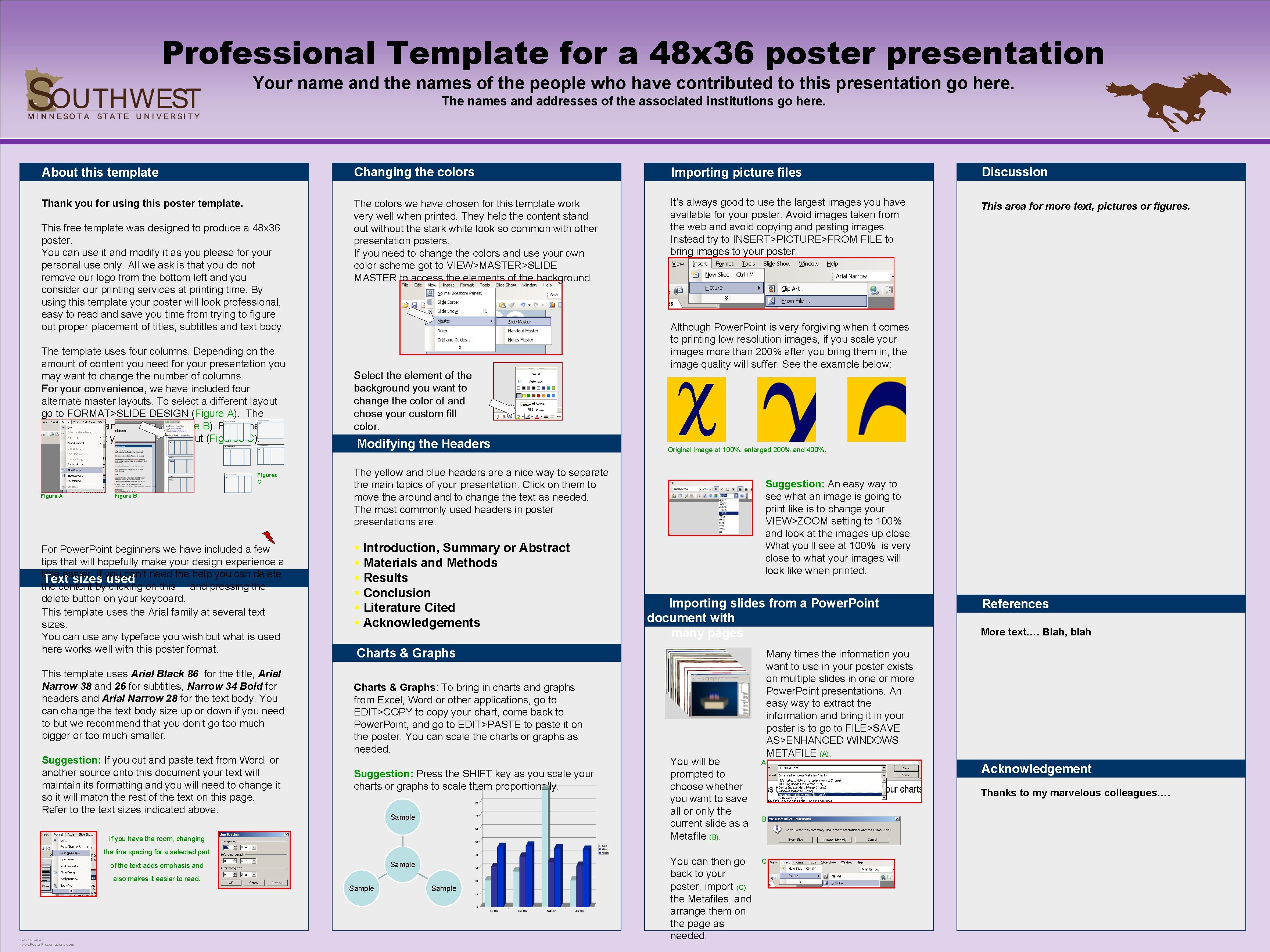 Professional Template for a 48 x 36 poster presentation Your name and the names