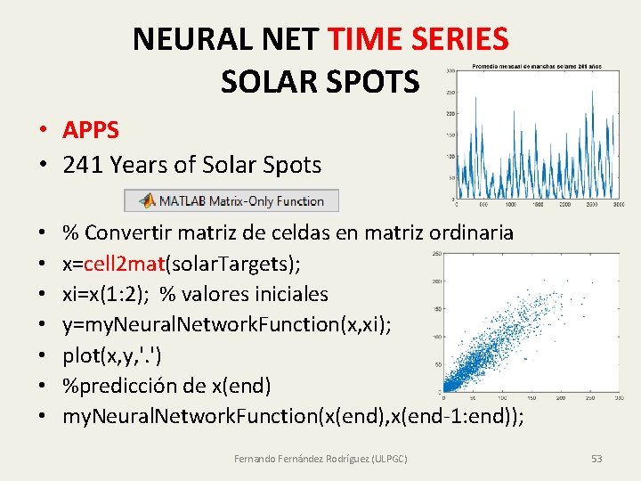 NEURAL NET TIME SERIES SOLAR SPOTS • APPS • 241 Years of Solar Spots