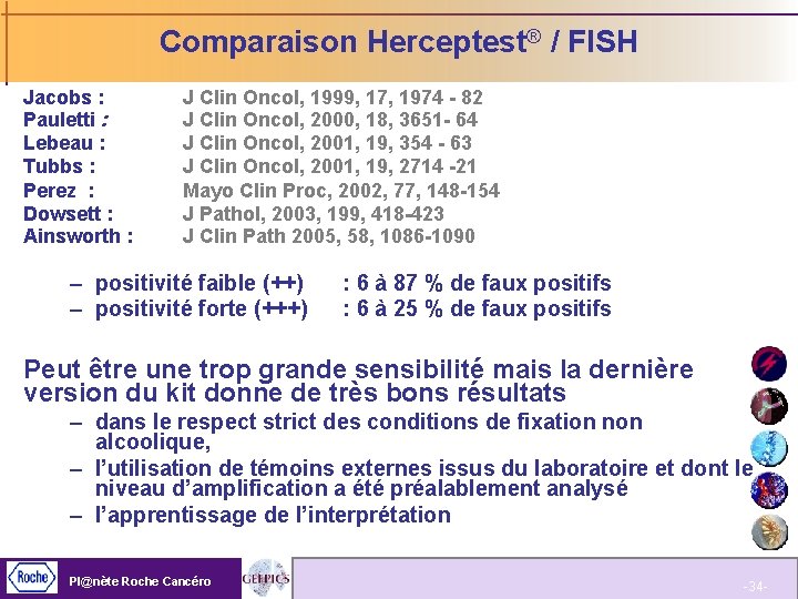 Comparaison Herceptest® / FISH Jacobs : Pauletti : Lebeau : Tubbs : Perez :