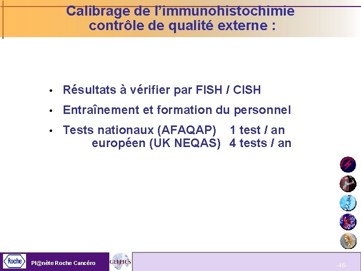 Calibrage de l’immunohistochimie contrôle de qualité externe : Résultats à vérifier par FISH /