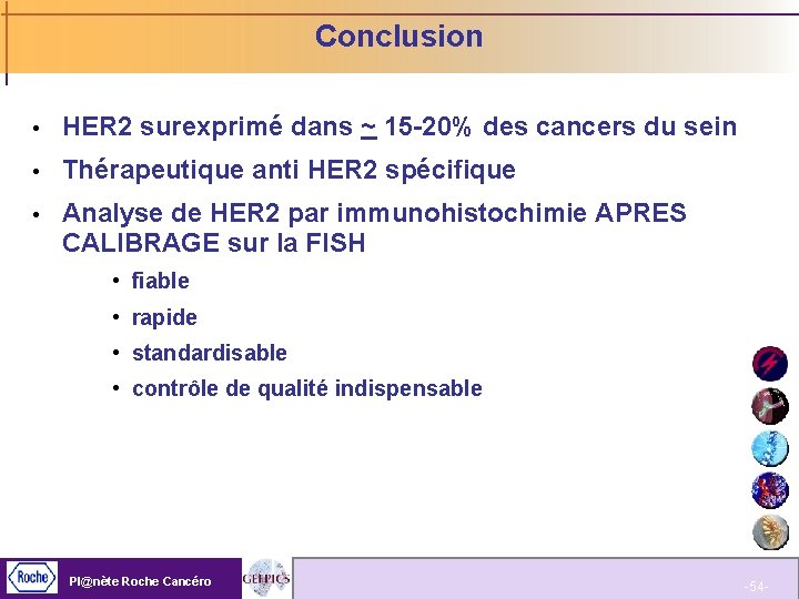 Conclusion HER 2 surexprimé dans ~ 15 -20% des cancers du sein Thérapeutique anti