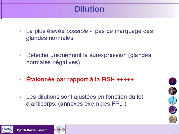 Dilution La plus élevée possible - pas de marquage des glandes normales Détecter uniquement