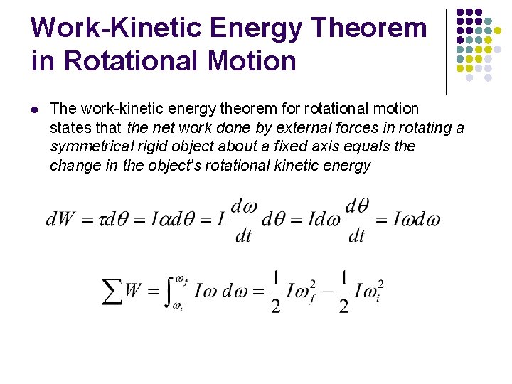 Energy theorem the work states that â€“