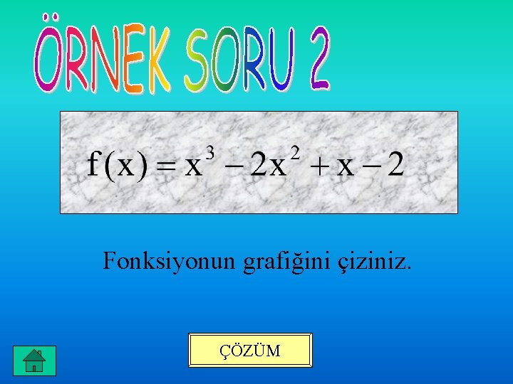 Fonksiyonun grafiğini çiziniz. ÇÖZÜM 